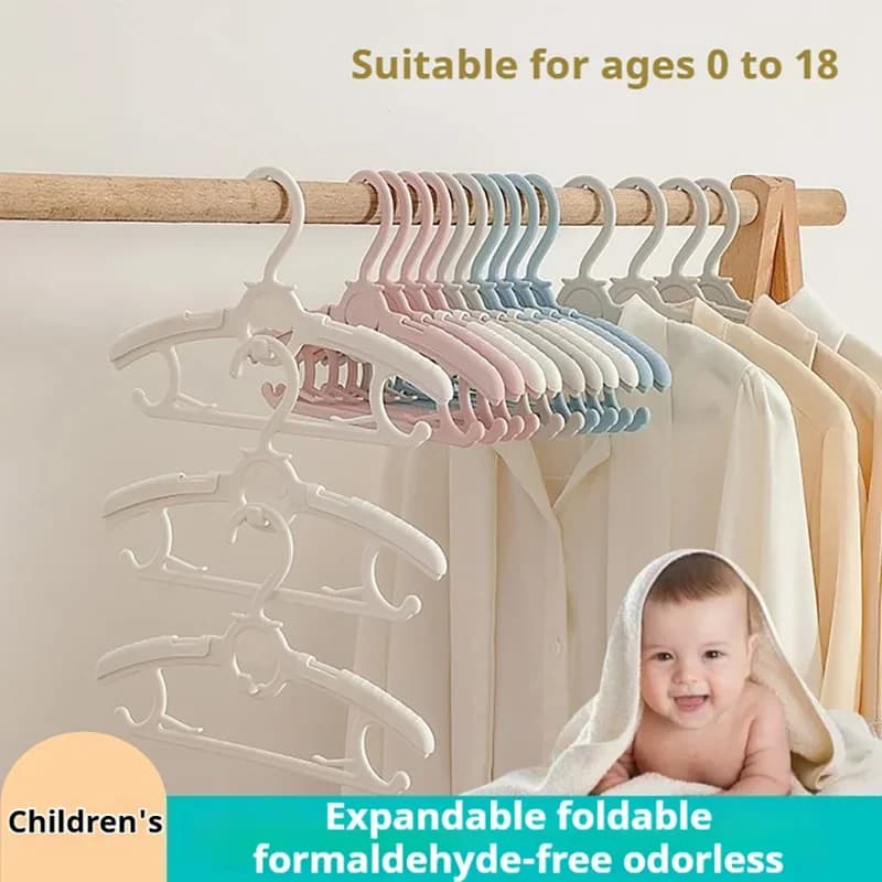 Non-Slip and Traceless Frosted Retractable Children's Clothes Hanger for Drying Clothes at Home