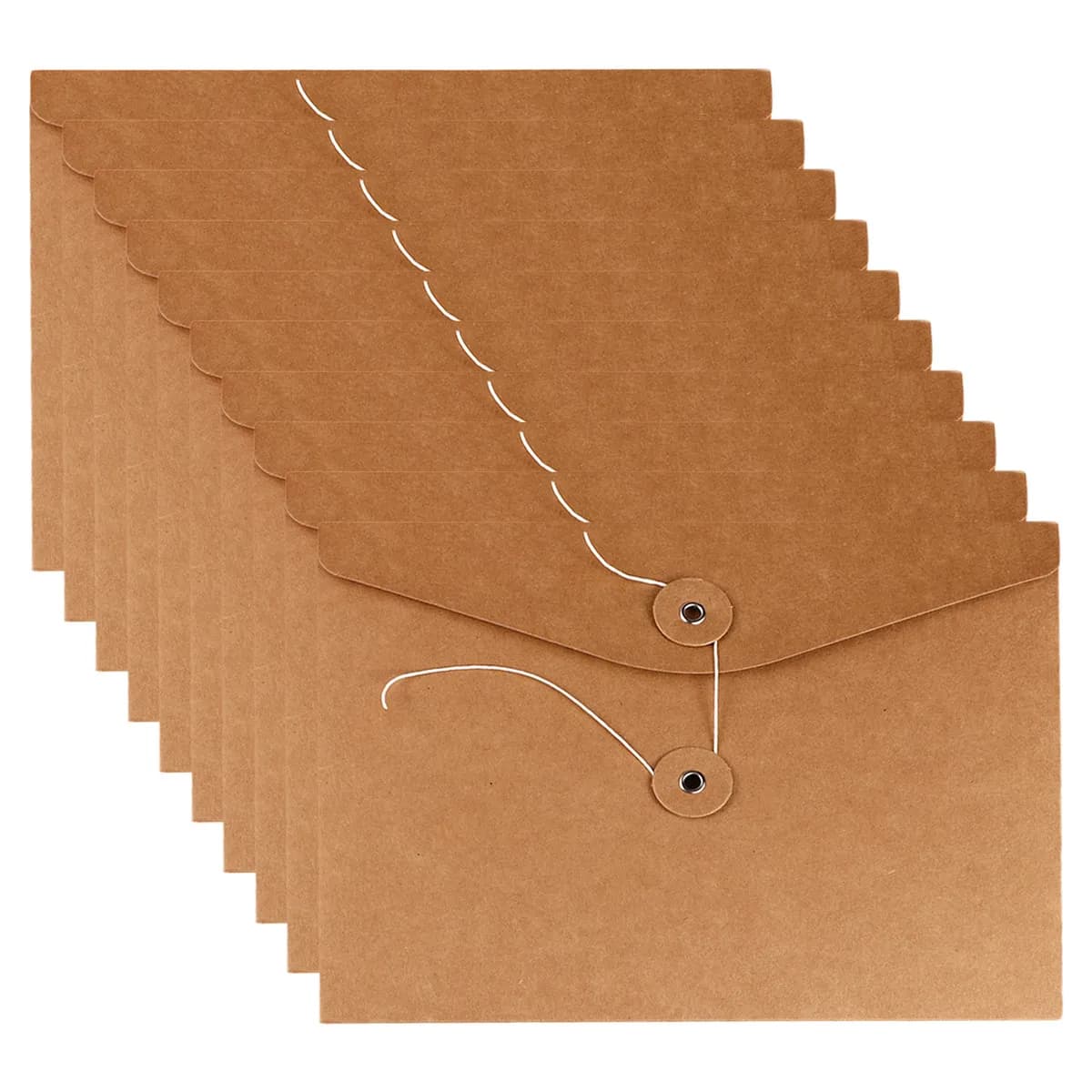 10Pcs File Bag Kraft Paper Document Storage Organizer Office Receipt Envelope Holder A5 Horizontal Filing Folder Brown