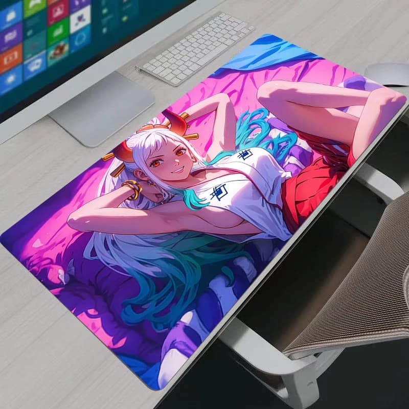 Tappetino per mouse Yamato One Piece Notbook Xxl Tastiera grande Tappeto per computer in gomma antiscivolo Tappetino per scrivania PC Gamer MousePad Regali per giovani