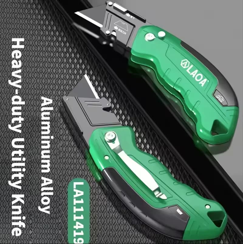LAOA Coltello da taglio pieghevole per carichi pesanti in lega di alluminio Coltello artistico regolabile Coltello per carta da parati in pelle PCB bordo acrilico