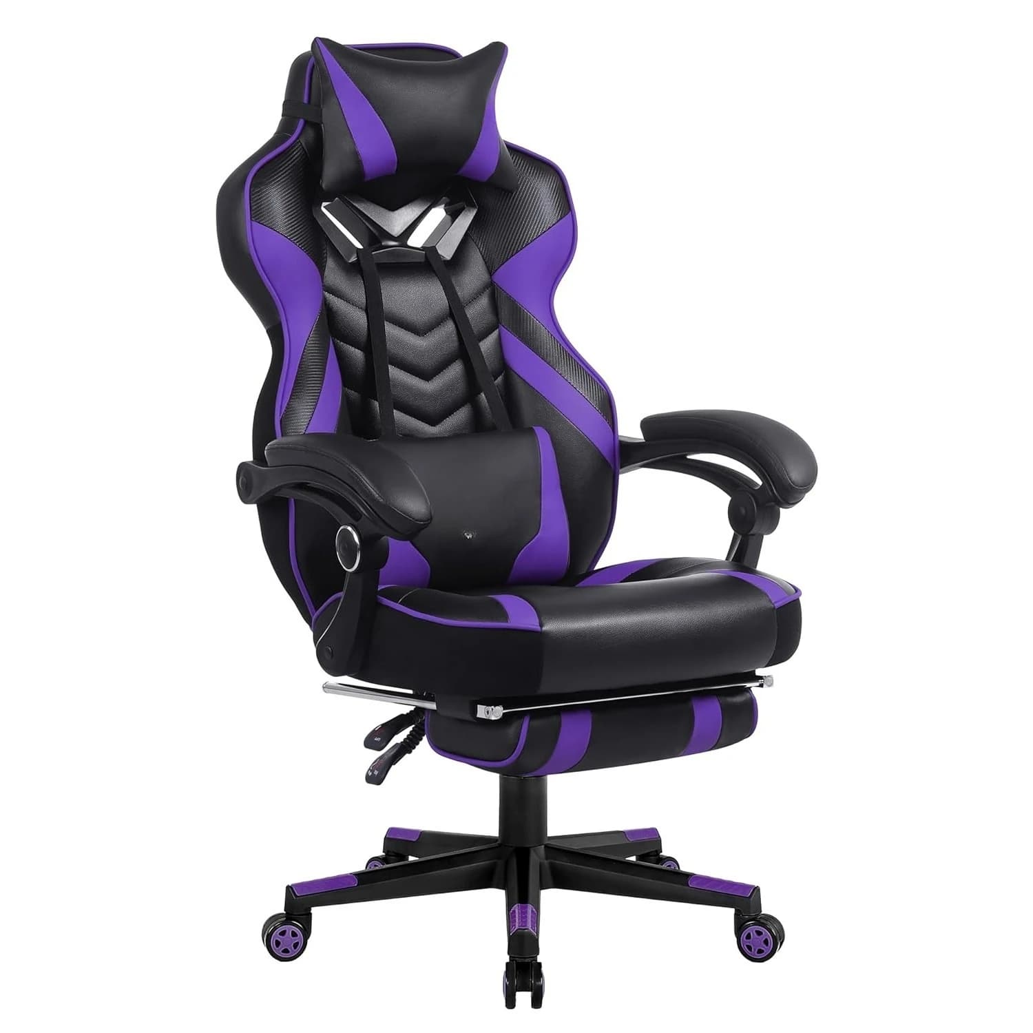 Sedia da Gaming, Poltrona da Gaming Grande e Alta con Poggiapiedi e Massaggio, Sedie da Gaming per Adulti con Supporto Lombare, Personalizzabile