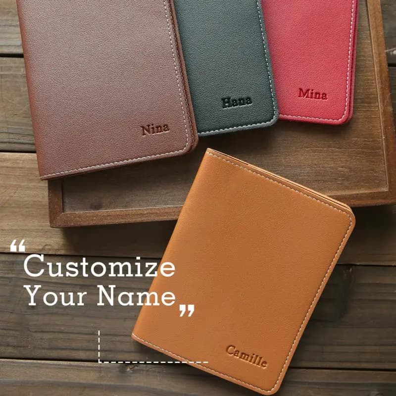 Porta Passaporto Personalizzato in Pelle con Nome, Accessorio da Viaggio Fatto a Mano, Regalo Personalizzato