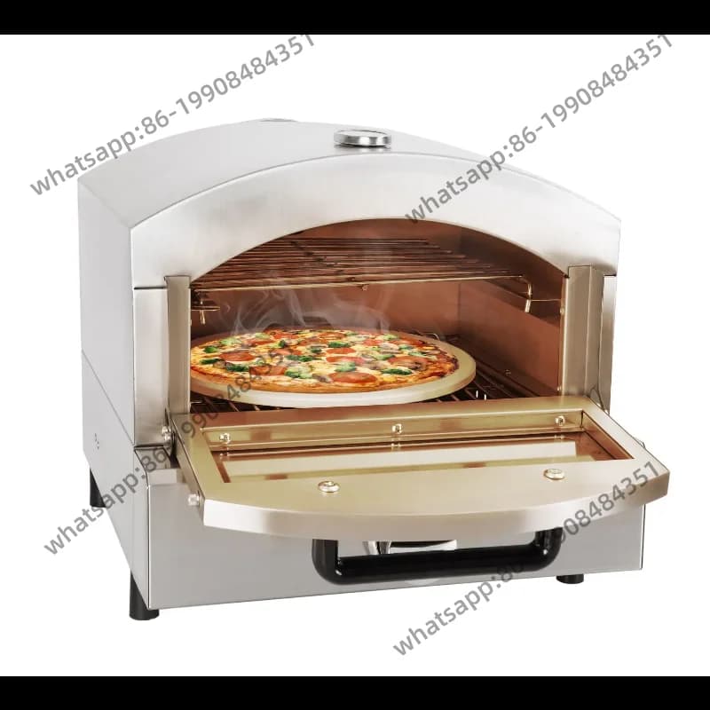 Forno Elettrico per Pizza, Pane e Torte, Automatico, Commerciale, da Esterno, con Pietra Rotante, per Cuocere Panini e Dolci