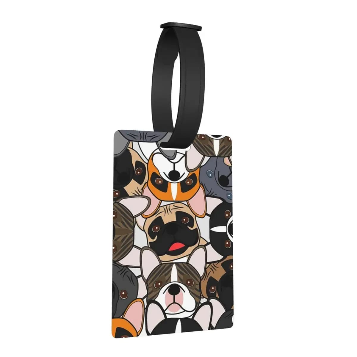 Frenchie Bulldog francese Dog Squad Etichette per bagagli Accessori per valigie Etichetta per imbarco per bagagli portatile Porta etichette ID Nome Indirizzo