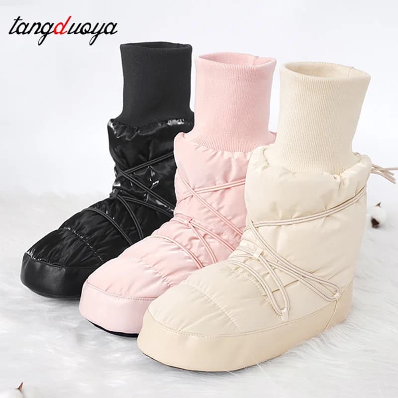 Women's Dance Boots for Girl Hot Dance Boots Winter Ballet Shoes Thermal Dance Shoes Velvet Ballet Boots Wear Resistant Antiskid