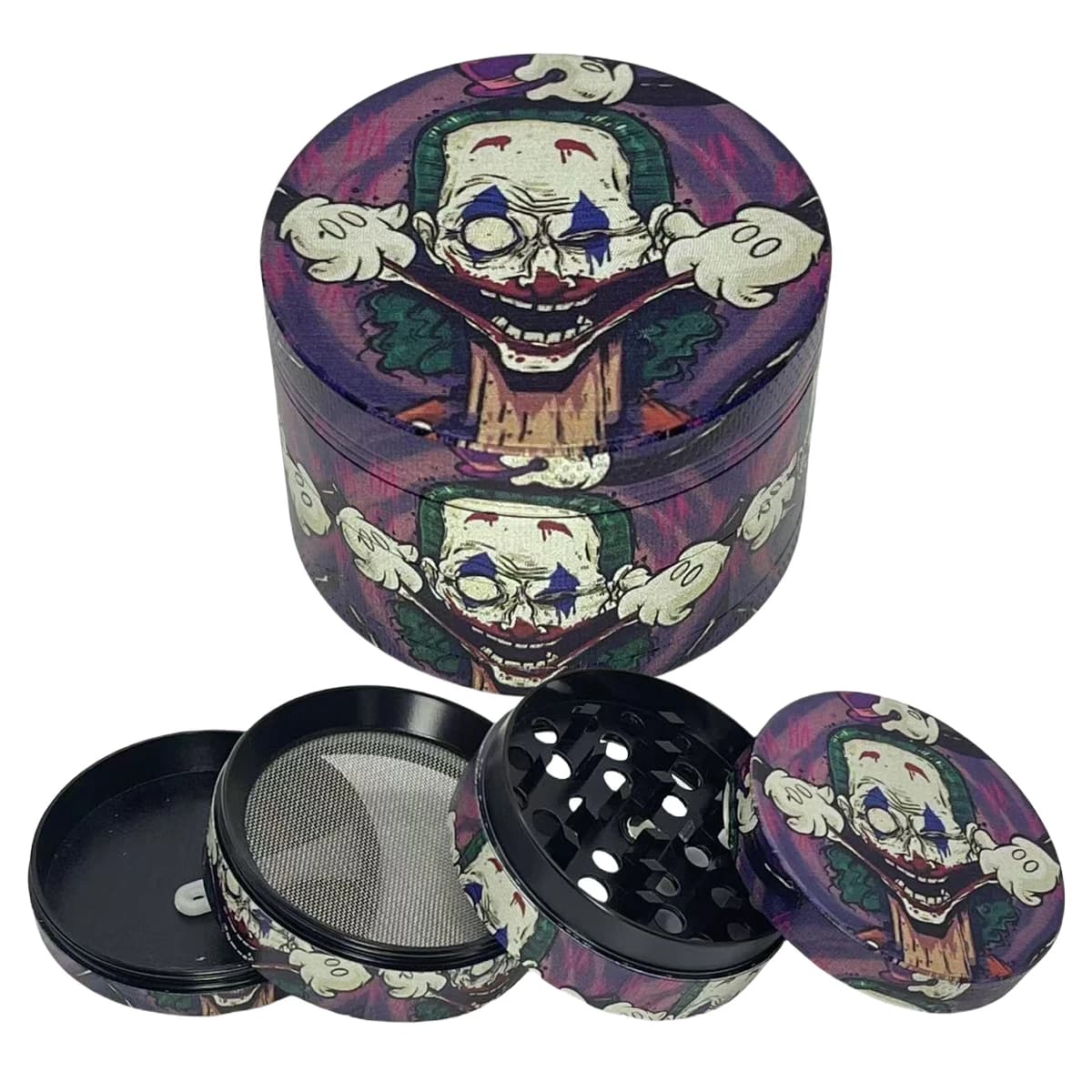 Grinder per Erbe in Metallo Joker 50/63mm, Macinino Manuale a 4 Strati per Spezie, Pepe, Erbe Grezze, Tabacco, Accessori per Sigari e Sigarette
