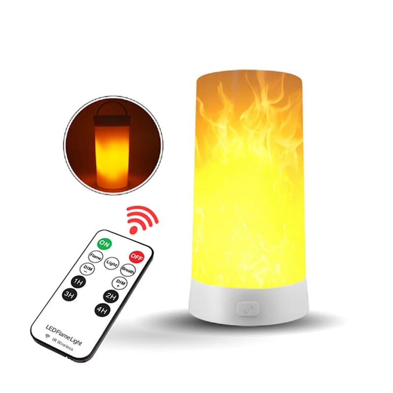 Lampadina a fiamma telecomandata Luce notturna Effetto fiamma Lampada da scrivania a LED Luci d'atmosfera da tavolo ricaricabili USB per la decorazione domestica dei bambini