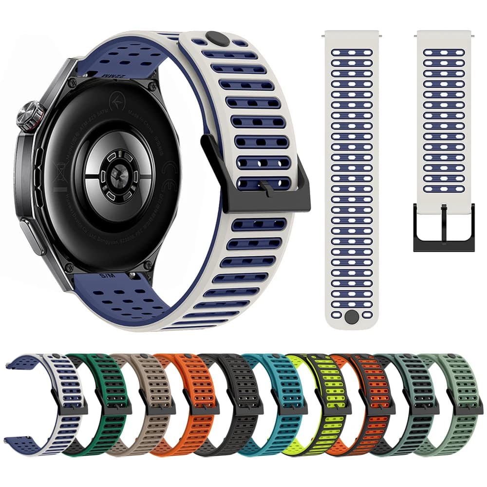 Cinturino per Huawei GT 6 5 4 46mm GT6 GT5 22mm Cinturino in silicone bicolore per Huawei Watch 3 Pro / Ultimate 2 Bracciale a fascia