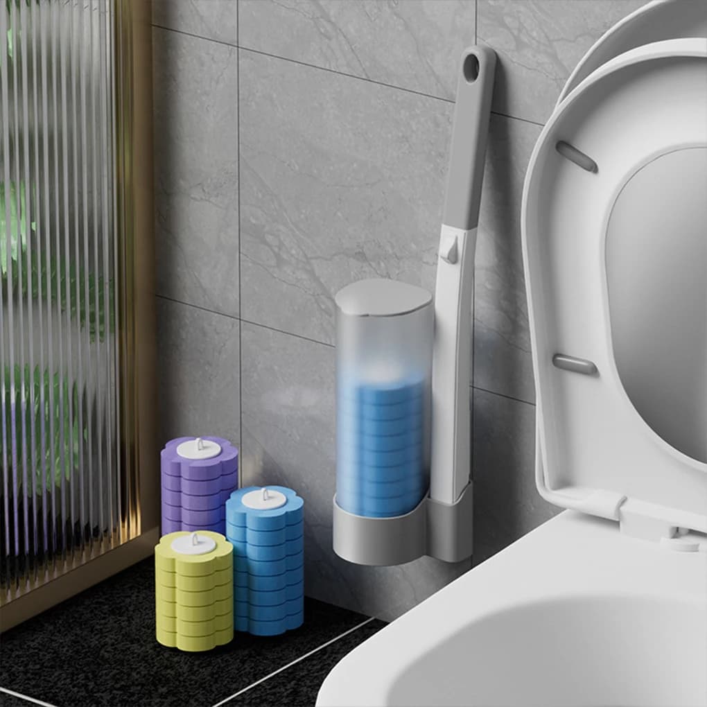 Kit bacchetta per WC bianco comodo e pratico, facile da pulire ovunque, set di spazzole per la pulizia dei WC, multicolore