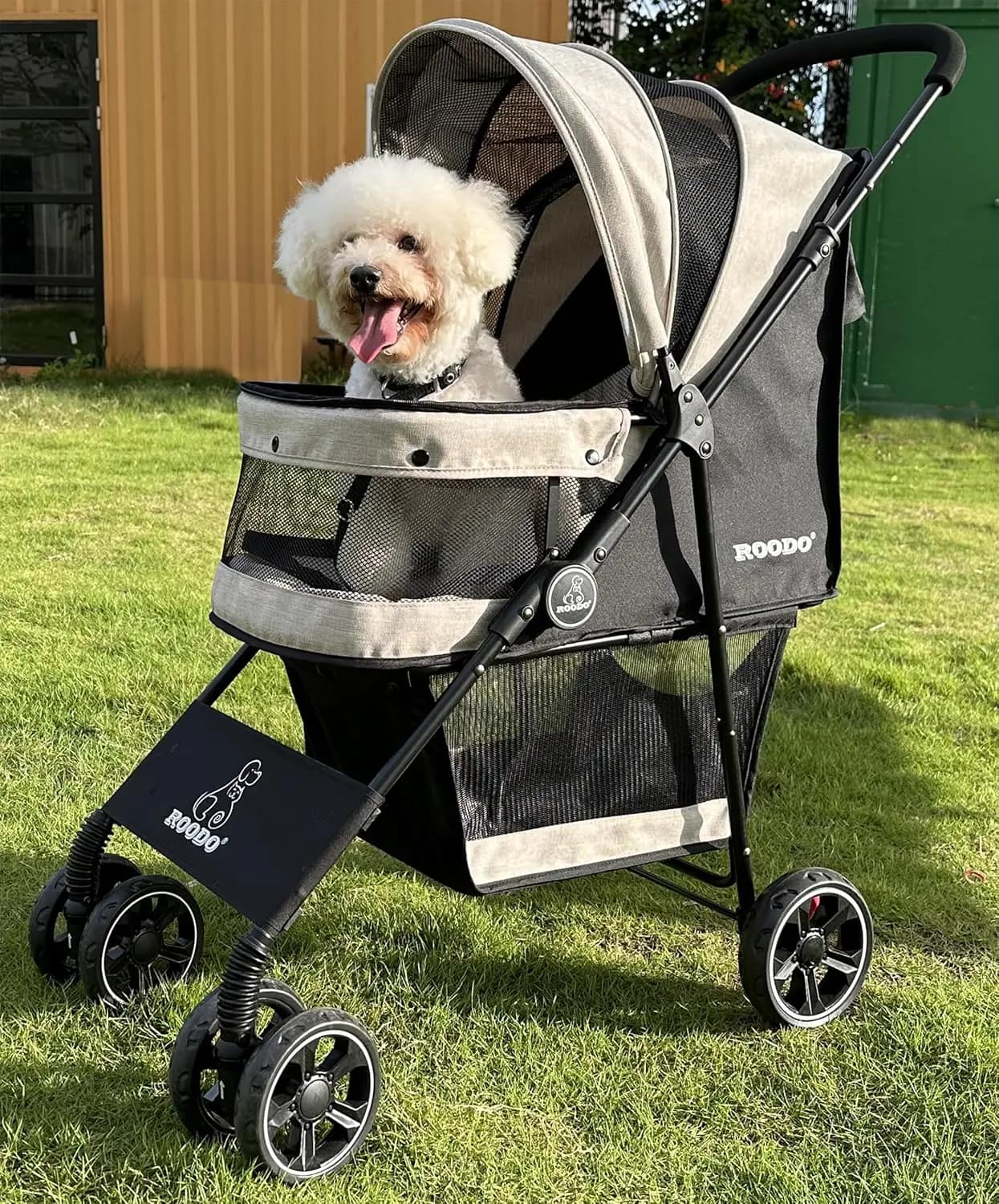 4 Wheel Dog Cat Pet Stroller Best Lightweight Foldable Compact Portable Jogger All Terrain Travel Pet Gear Puppy Doggie Bunny Ki
