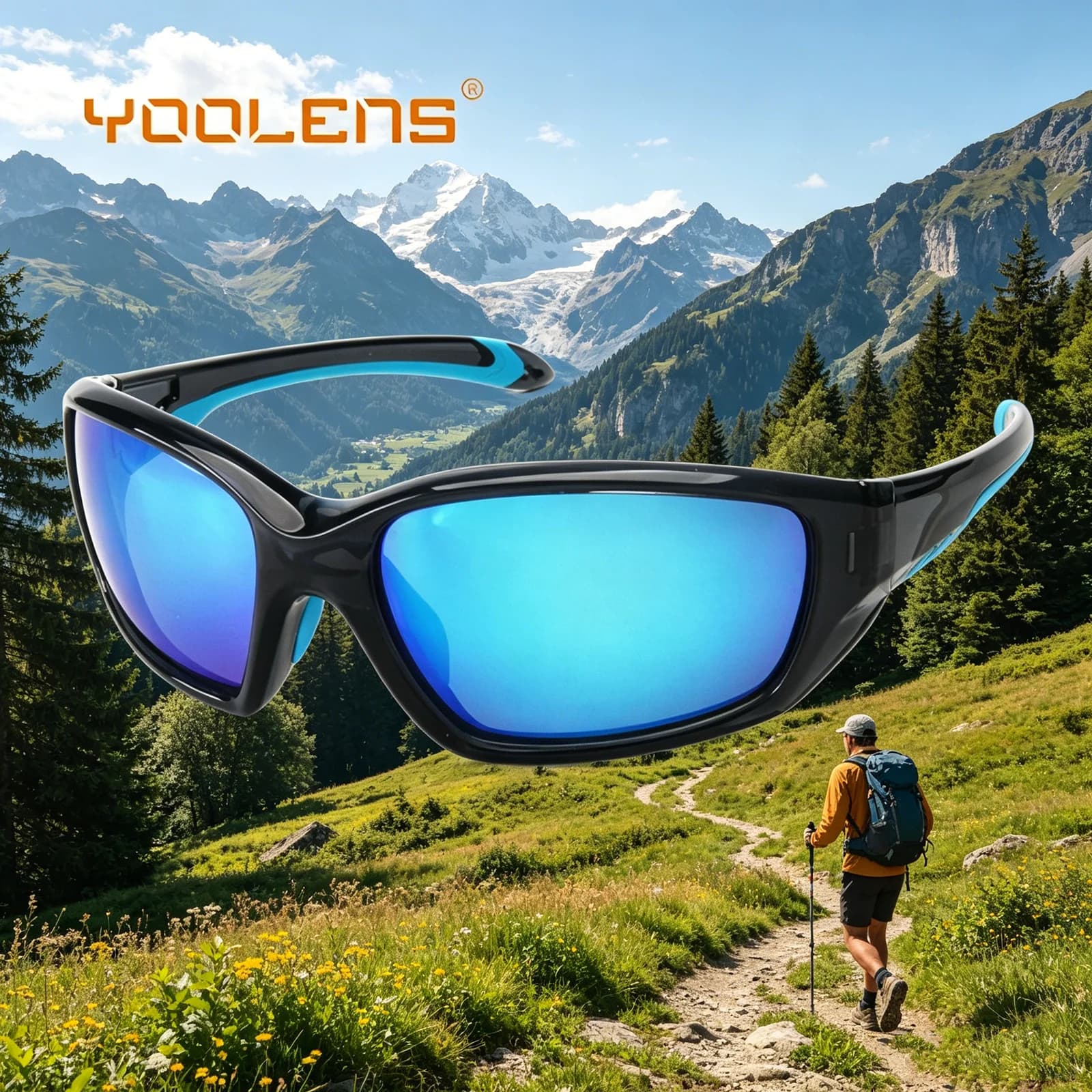 Occhiali Sportivi YOOLENS TR90 Polarizzati Professionali per Surf, Pesca e Ciclismo, Ultraleggeri e Antiscivolo, Modello Y125