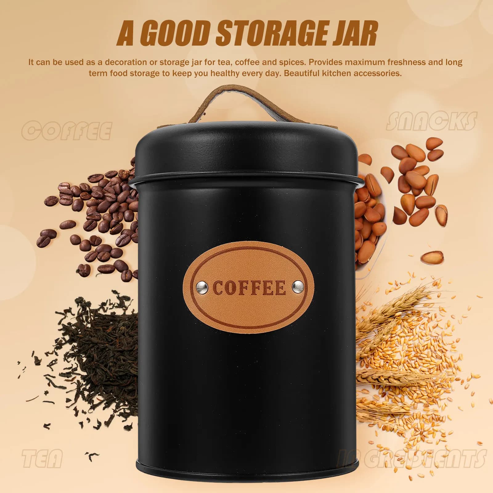 Household Grain Storage Jar Premium Sealing Lid Multi-Function Food Container Kitchen Dry Food Storage Jars with Lids