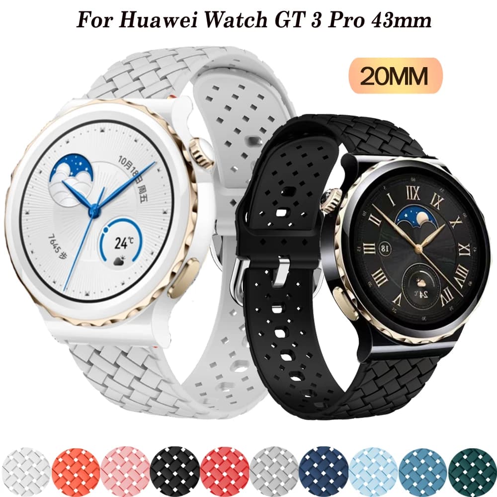 Cinturino Smartwatch da 20mm per Huawei Watch GT3 Pro 43mm/GT 2/3 42mm cinturino in Silicone per cinturino Samsung Galaxy Watch 4/5 40 44mm