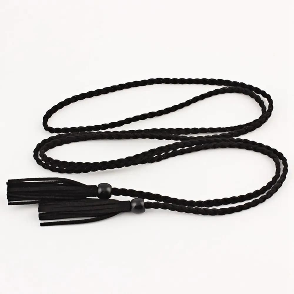 DIY Bohemian Thin Belts Dress Waistbands Accessories Braided Tassel Belt Ethnic Style Belts Women Waist Chain Waist Rope