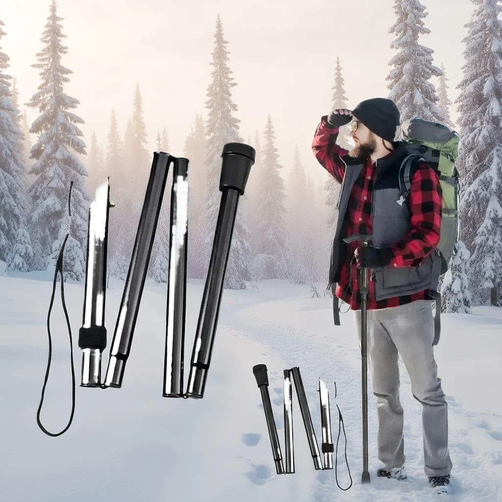 Telescopic Walking Stick - Foldable Aluminum Alloy Trekking Stick for Trekking and Senior Support