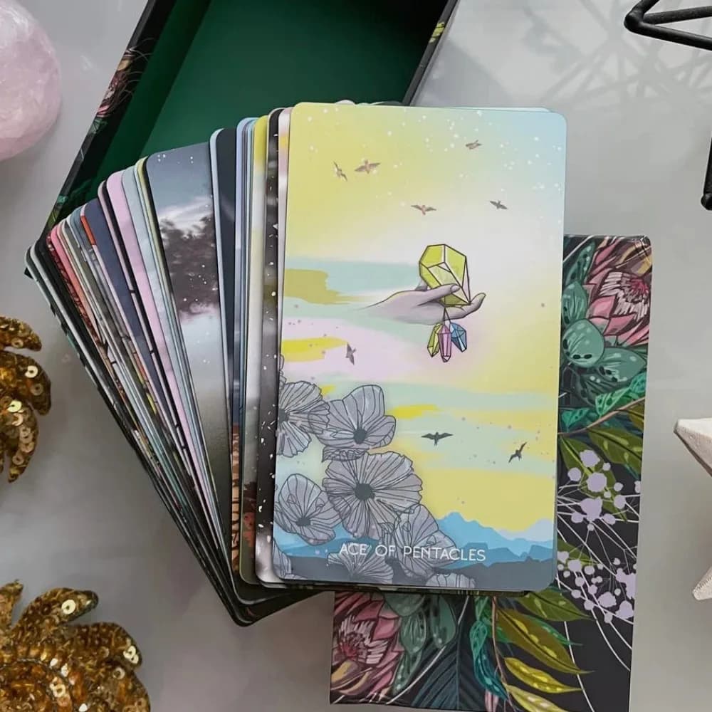 Il tarocchi Meraki ispirato alla magia della natura e degli animali 79 carte basate sul sistema Rider Waite 10,3 * 6 cm
