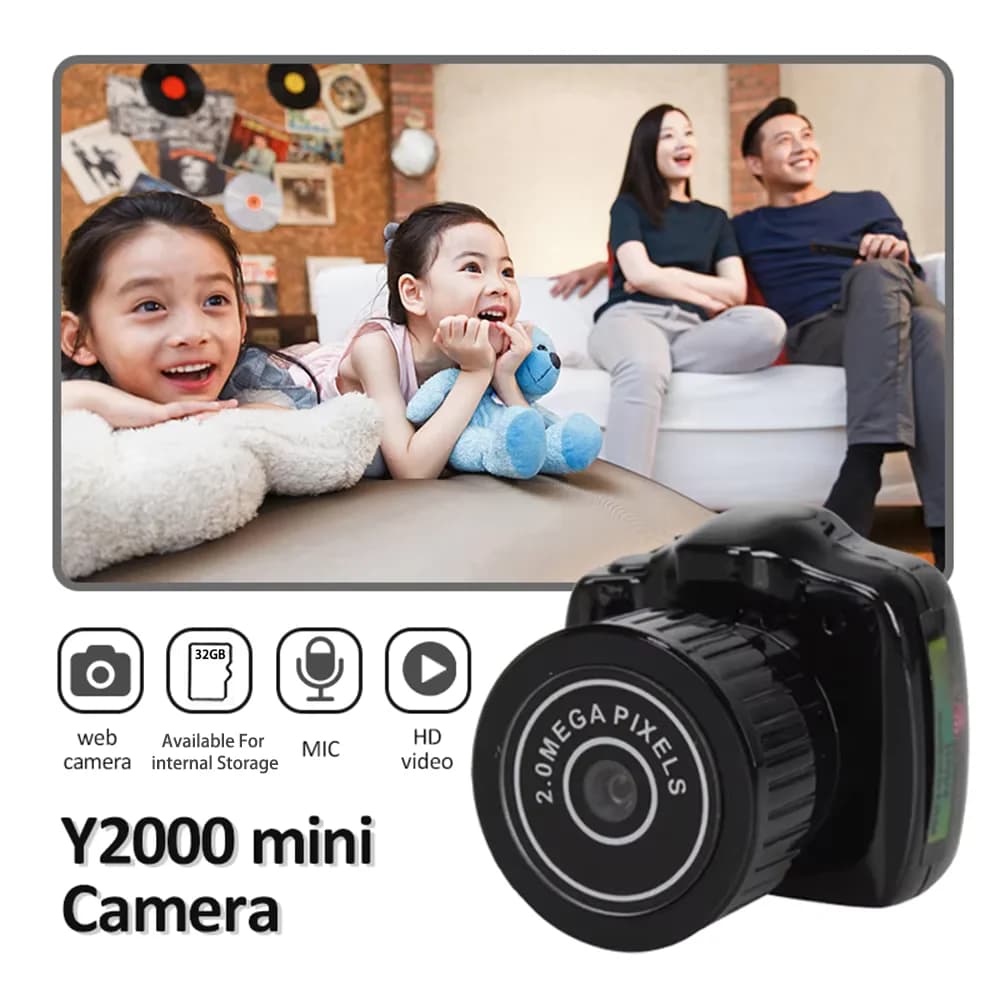 Y2000 Mini telecamera piccola Sport DV DVR Portachiavi Micro videocamera Videocamera di sicurezza HD Cam Videoregistratore audio Supporto fino a 32 GB