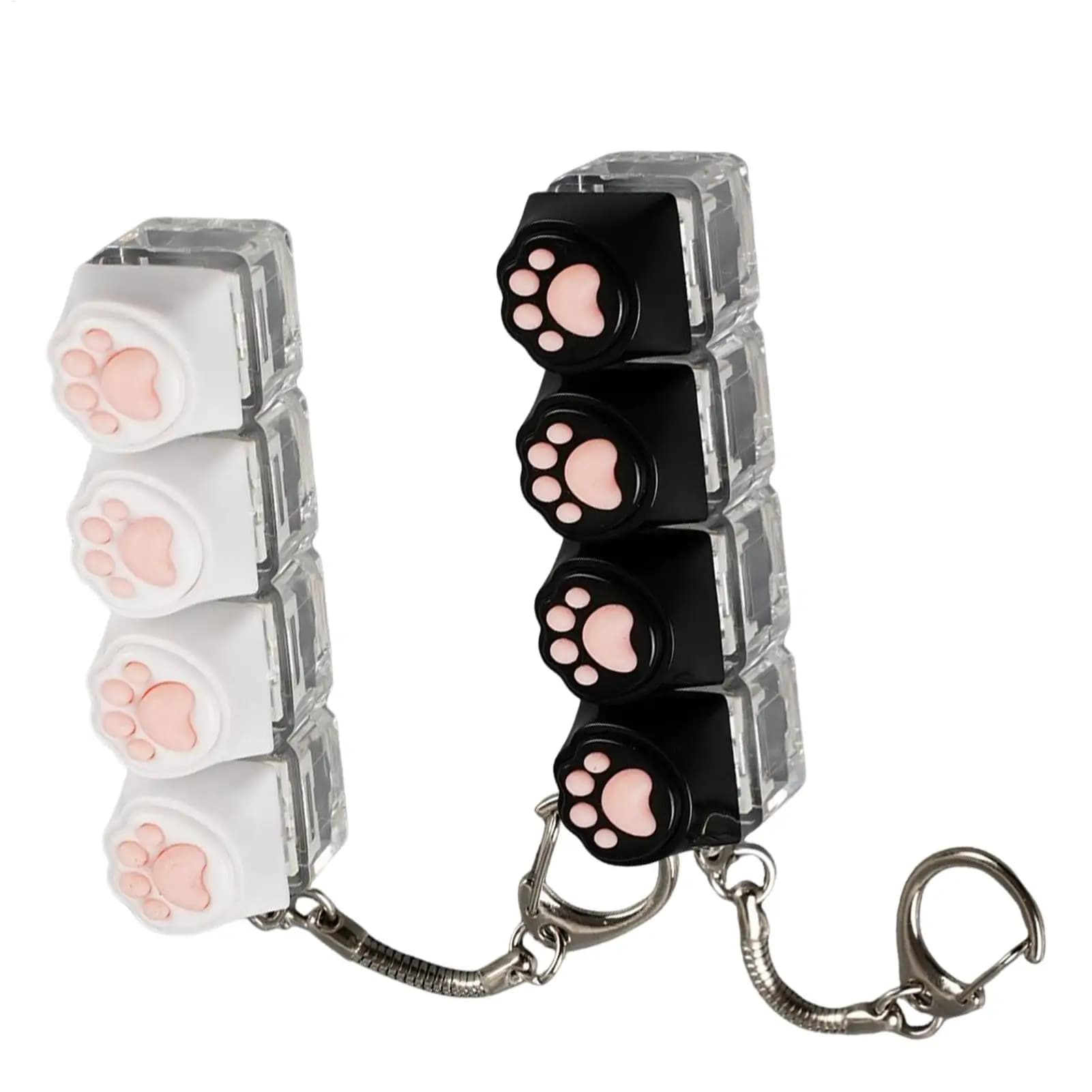 LED Keyboard Keychain Fidget Toys Crystal Clicker Sensory Toy for Stress Relief Keyboard Keychain Fidget Gadget for Adults Kids