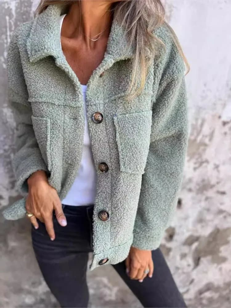 Cappotto casual con giacche solide per donna Moda manica lunga con bottoni Colletto rovesciato Cappotti da donna Autunno Inverno Abbigliamento donna