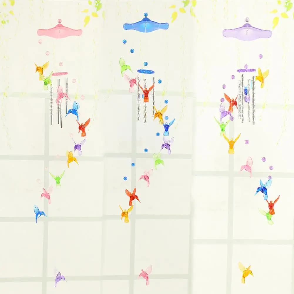 Hummingbird Courtyard Decorative Windbell Handmade Wall Hanging Wind Chime Pendants Ornaments Birthday Gifts Home Decoration