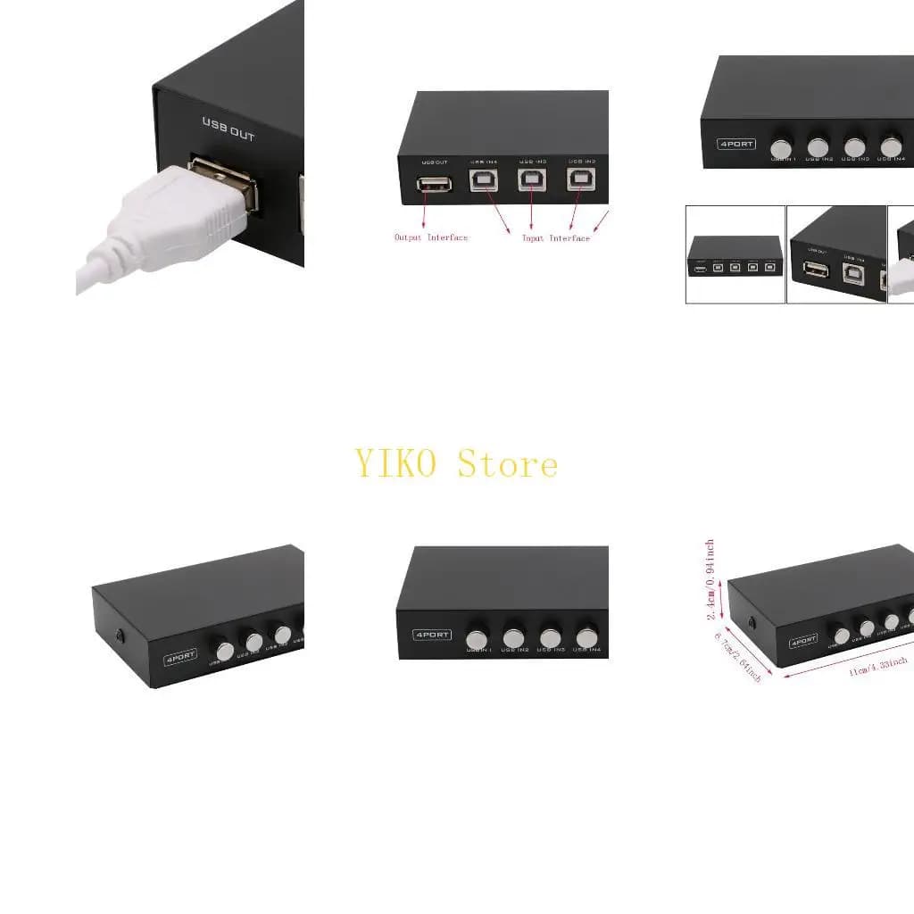 Dispositivo condivisione stampante USB 2.0 K32C Switch condivisione manuale Hub Splitter 4 in 1 uscita