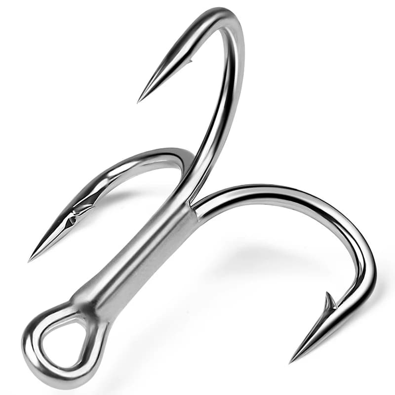 Ami Sanben Ganci di ancoraggio rinforzati Fourfold Ganci a tripla artiglio antiruggine Ami da pesca con esche finte a lancio lungo 10 pezzi / scatola