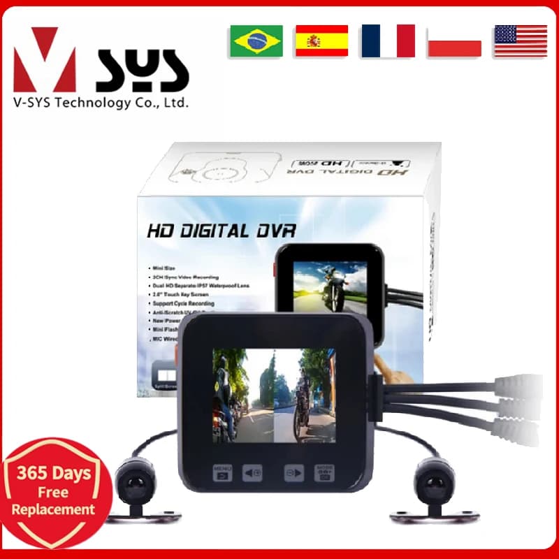C6 Car Full Hd Dual Lens 720p moto DVR Camera, la fotocamera per auto supporta sensore G e GPS