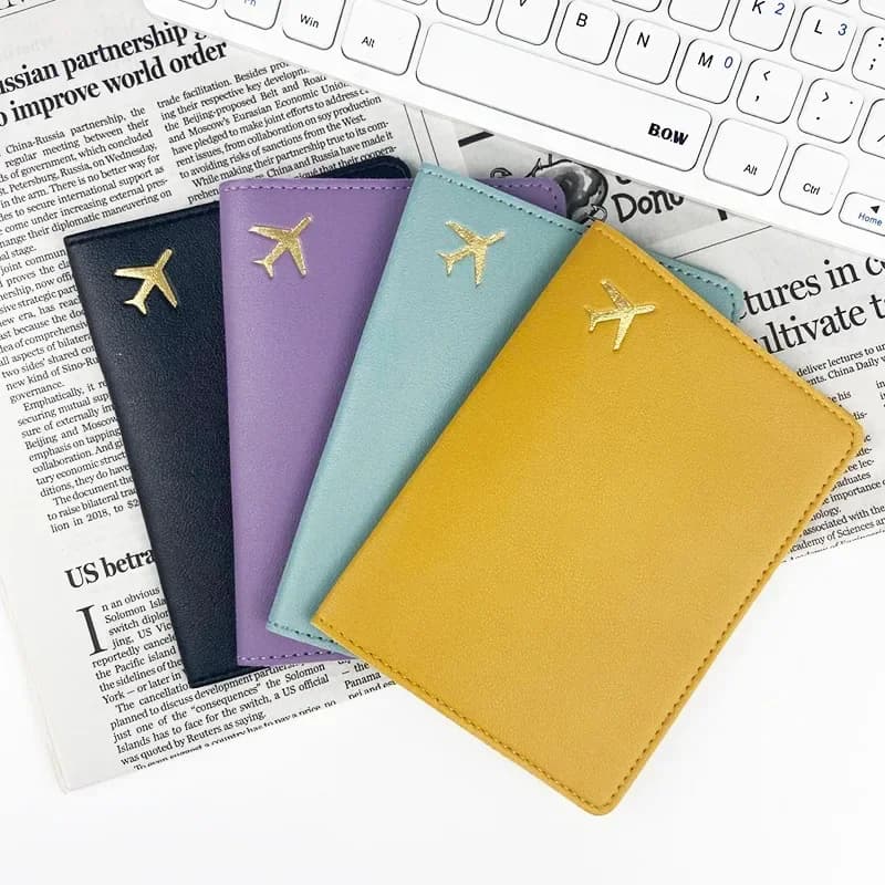 Custodia porta passaporto per uomo donna unisex oro accessorio da viaggio per aereo copertura leggera impermeabile con blocco Rfid supporto sottile