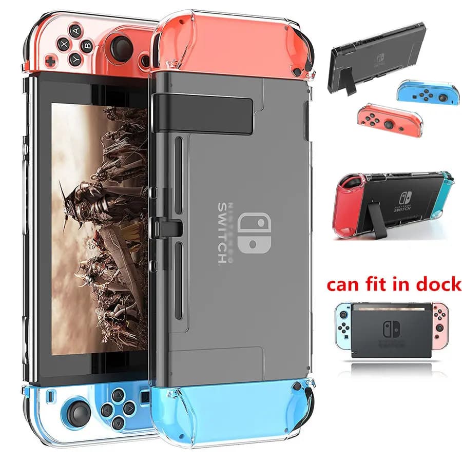 Custodia rigida trasparente cristallina Custodia protettiva per console Nintendo Switch NS Console di gioco con impugnatura Joy-Con