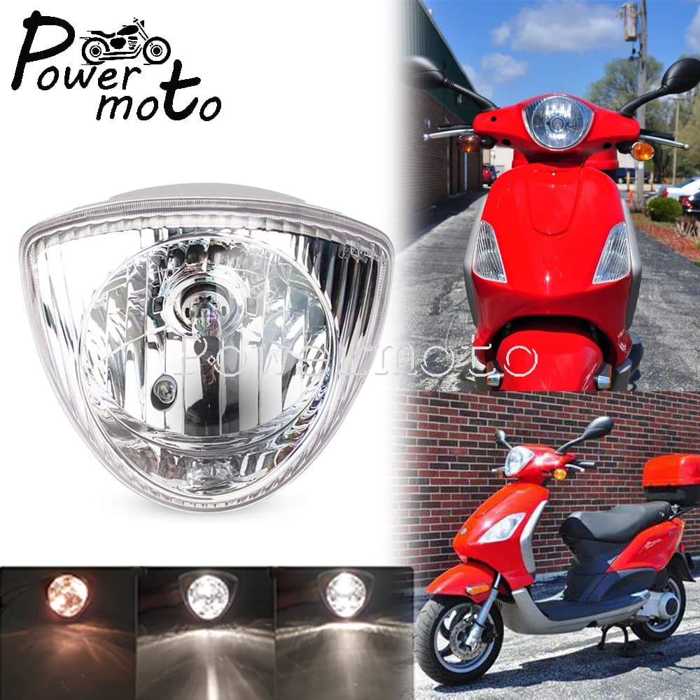 Per Piaggio Fly 50 100 125 2T 4T Euro 3 Liberty 50 125 Faro Scooter Faro Trasparente E6 E-mark Lampada Della Luce Anteriore Fascio Alto Basso