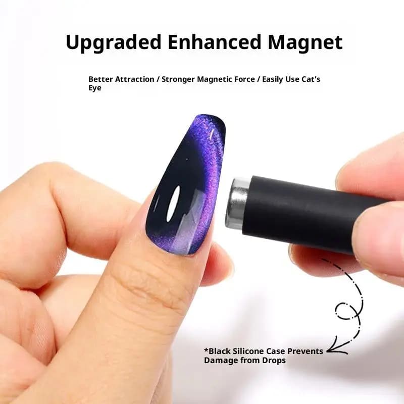 1 pz gatto cilindro per unghie bastone magnetico penna magnetica per smalto gel super resistente con copertura protettiva strumenti per unghie