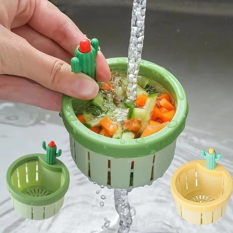 Cartoon Cactus Design Kitchen Sink Filter scarico a pavimento tappo per capelli Bath Catcher filtro per lavello facile pulizia tappo senza intasamenti