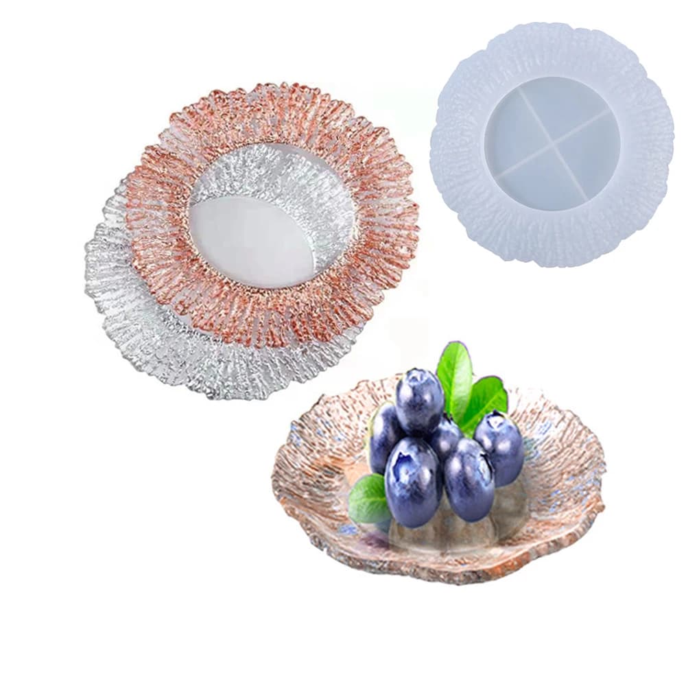 Stampo in silicone con bordi irregolari per resina epossidica, decorazione vassoio portafrutta, strumento per realizzare sottobicchieri artistici e decorazioni per la casa