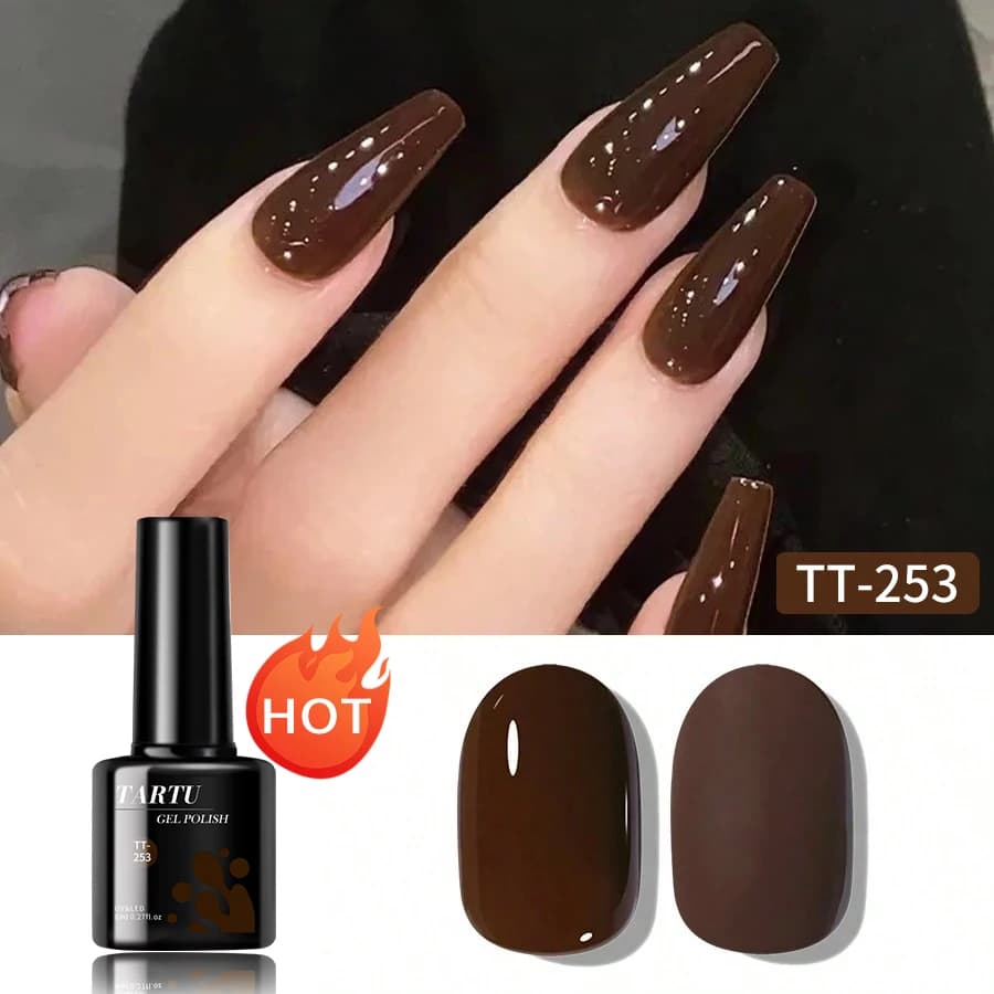 TARTU 8ml Smalto per unghie gel Borgogna rosso marrone cioccolato Nail Art Soak Off UV/LED Manicure Beautylux Vernis Semi Permanente Esmalte