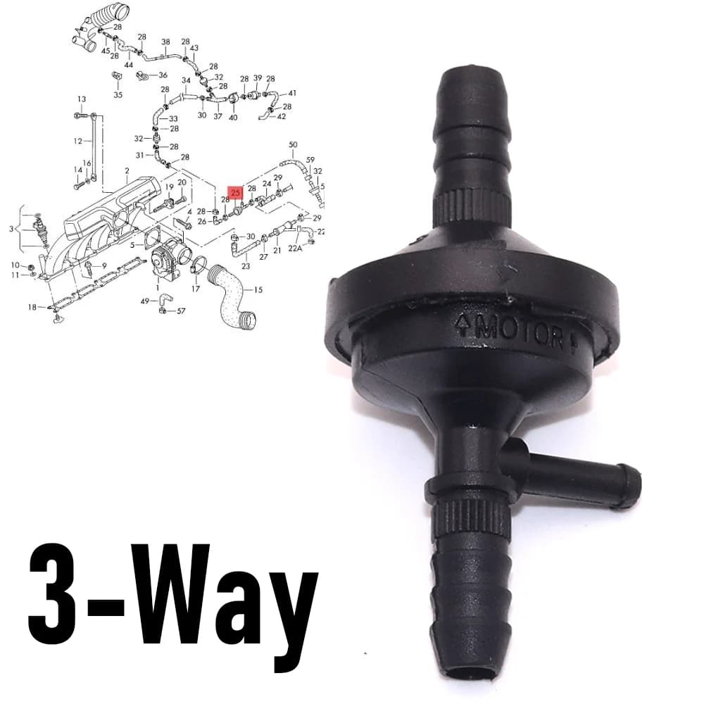 JEAZEA 07C 133529 Un tubo della valvola di ritegno del vuoto della pompa dell'aria a 3 vie per Audi A4 A6 Quattro Volkswagen VW Passat B5 1999 2000-2005 1.8T