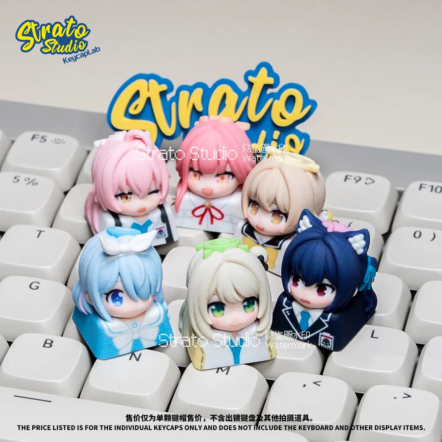 New Keycap in Resin with Characters Anime Cartoon of Blue Archive, Individual and Replaceable for Mechanical Keyboard, Accessories for Otaku