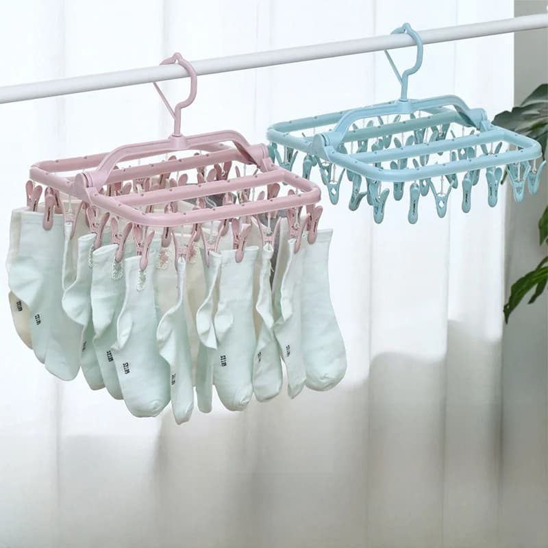 Appendiabiti Multifunzionale in Plastica per Asciugare Calzini per Neonati, Morsetto Impilabile con Disco Rotondo per Stoccaggio, Uso Domestico Stile Nordico