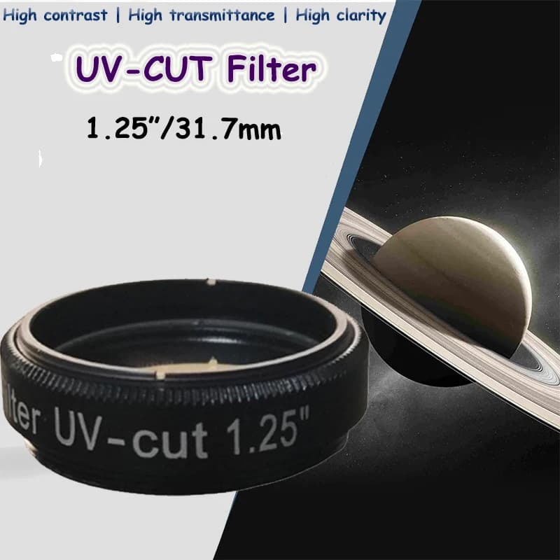 1.25 "/31.7mm Filtro UV-Cut Oculare FIlter Migliora il Contrasto dell'immagine per la fotocamera Astrofotografia Accessori per telescopi astronomici