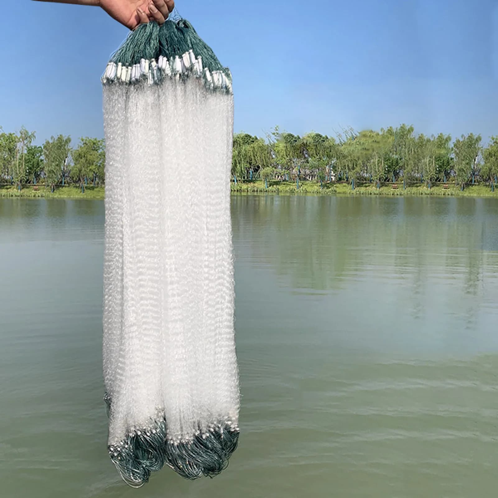 Rete da pesca professionale Attrezzatura da pesca Rete da pesca portatile robusta e durevole da lancio facile per la pesca in mare con stagno fluviale