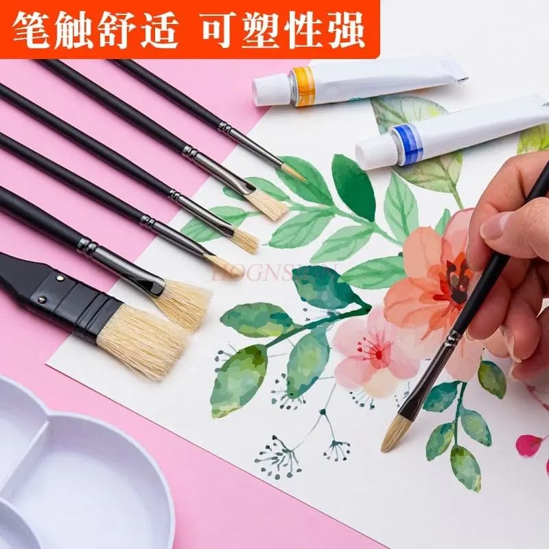10pcs/box Piggy mane watercolor brush set, art student specific brush color acrylic oil painting paint pen