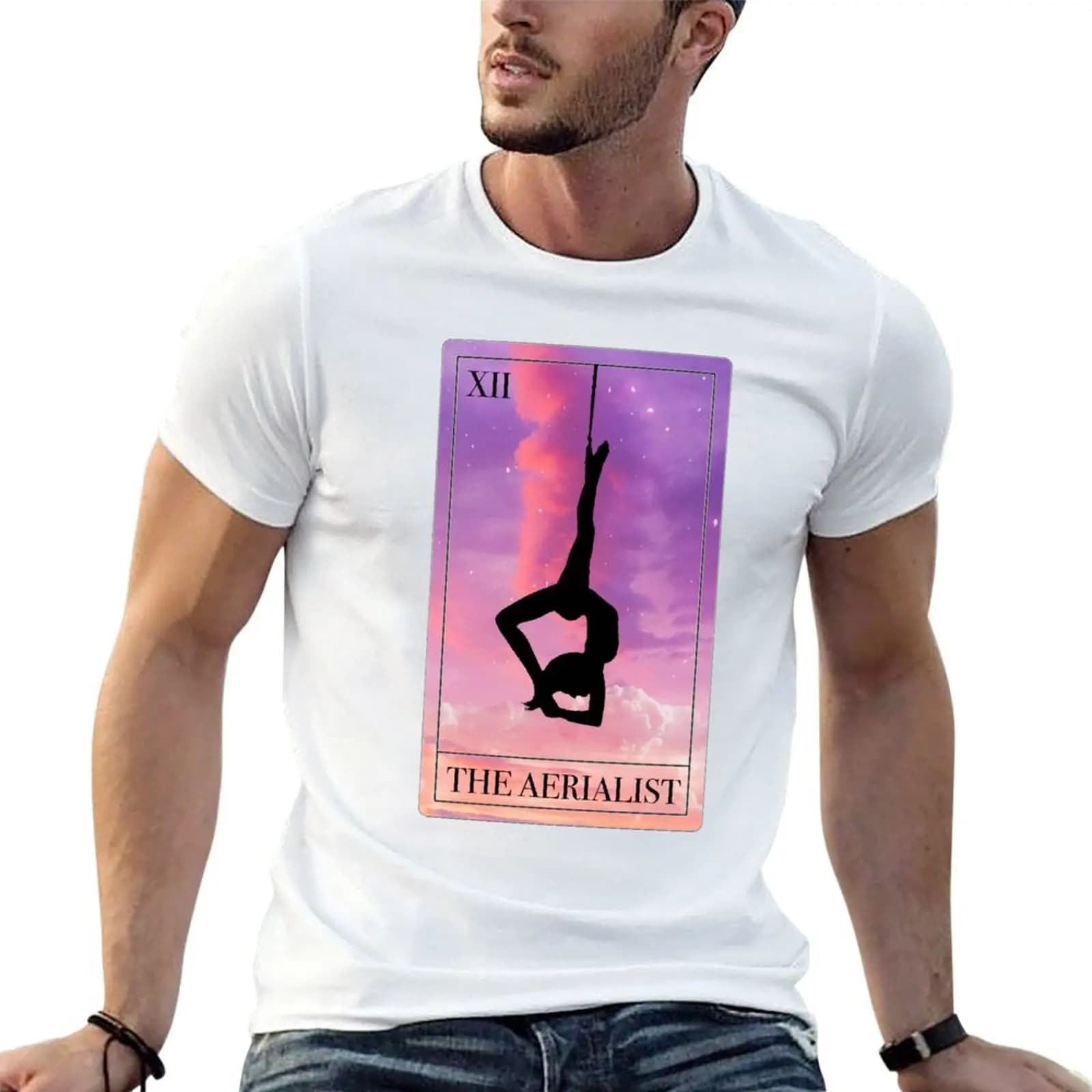 T-shirt The Aerialist The Hanged Man Tarot Card, t-shirt da uomo, confezione di t-shirt in cotone per uomo, t-shirt con grafiche