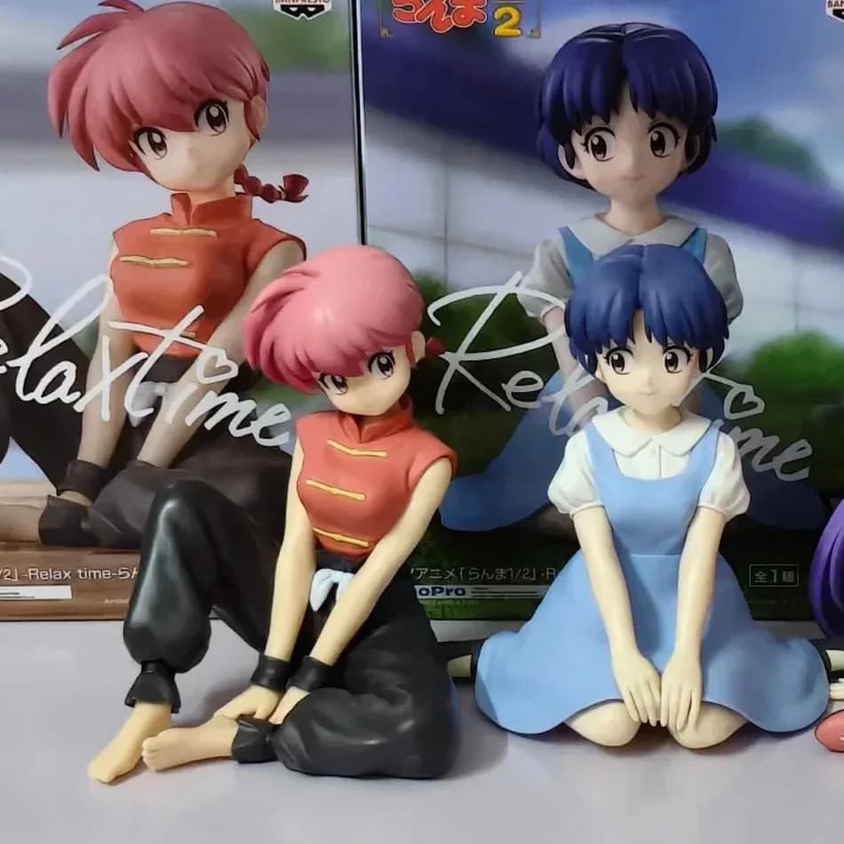 Bandai Ufficiale Ranma 1/2 Akane Tendo Statuetta Anime, Modello da Collezione in PVC in Posizione Seduta Rilassata, Decorazione da Scrivania, Regalo per i Fan