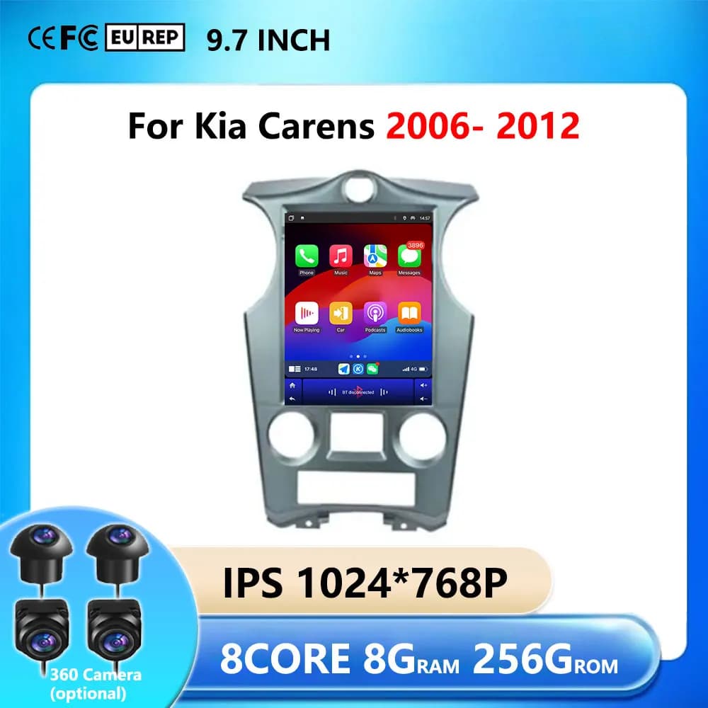 9.7 inch Car Video For Kia Carens 2006- 2012 Radio Player Wireless Carplay DSP Stereo Touch Screen Auto Tools BT