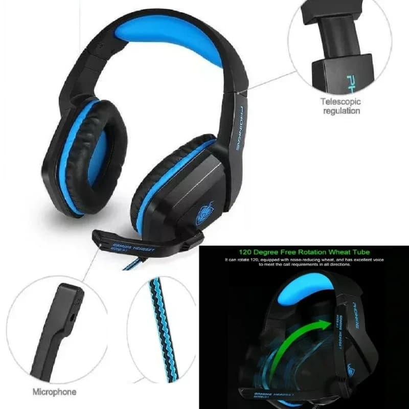 PS4 Gaming Headphones with HD Flexible Microphone 3.5 mm USB Headphones for Xbox PS5 Switch (Nero) computer games