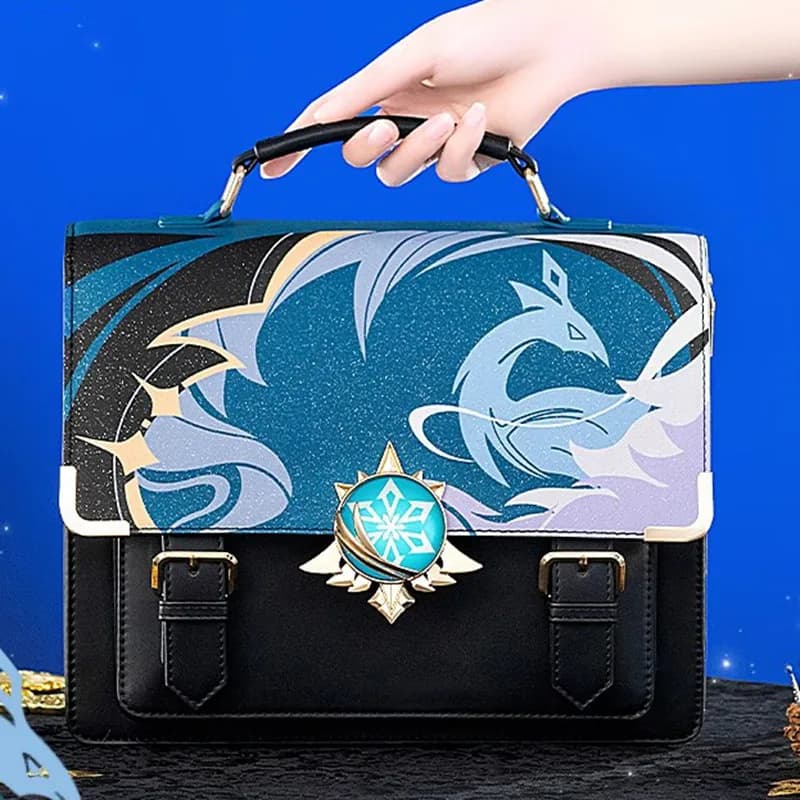 Game Anime Genshin Impact Backpacks Cosplay Kaeya Doujin Vision PU Shoulder Bag Students Backpack JK Holiday Bag Christmas Gifts