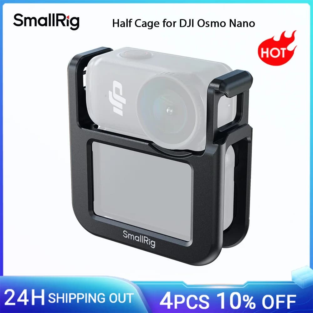 SmallRig Nano Mezza gabbia per DJI Osmo Nano con foro filettato da 1/4"-20 e supporto a sgancio rapido DJI per treppiedi e bastoncini per selfie -5764