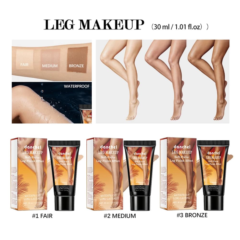 Leg Body Makeup Leg Concealer Airbrush Smooth Leg Skin 3 Shades Lightweight Moisturizing Blendable Waterproof Transfer Resistant