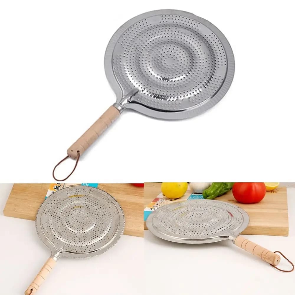 Metal 21cm Cooking Ring Thermal Insulating Mats Wood Handle Gas/Electric/A Induction cooker Cooking Tools Kitchen Stove Pan
