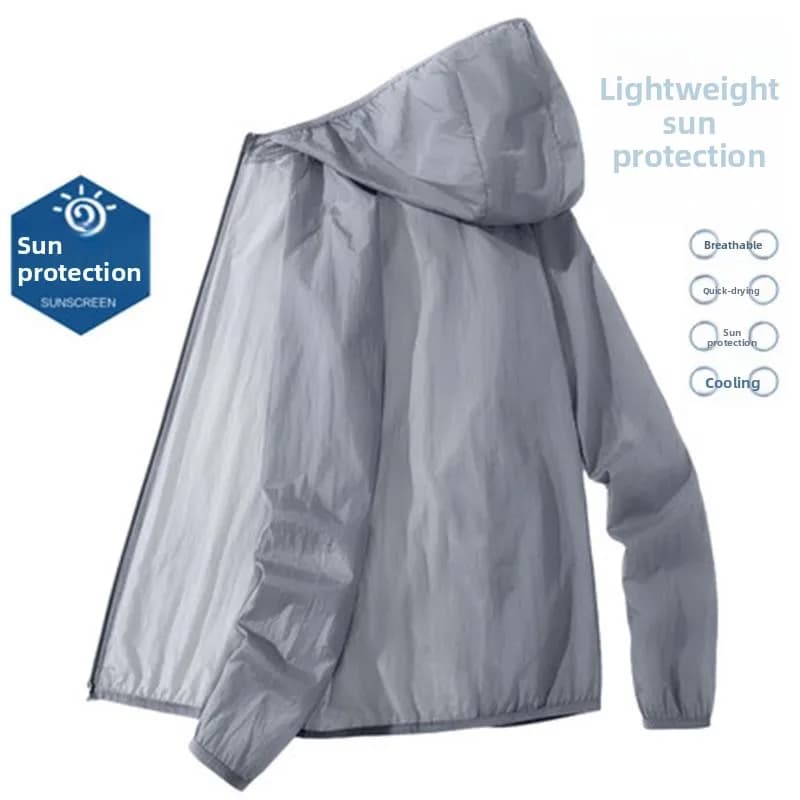 Ultra-Thin Breathable Men's Summer 2023 Fashionable Urban Cool Style Windproof Sportswear Sun Protection Jacket Zipper Closur...