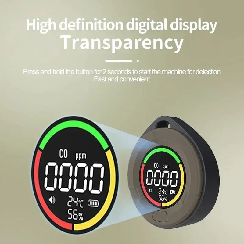 3-in-1 Monitor CO Carbon Monoxide Temperature Humidity Concentration Indoor Car Camping Poisoning Alarm Detector